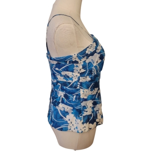 WHBM Blue & White Tropical Corset Top Size 4 - Picture 2 of 4